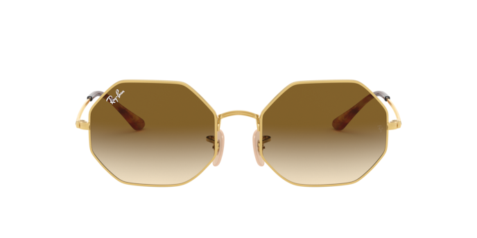 Ray-Ban RB1972 914751 Octagon Sunglasses - Gold Frame, Brown  display picture 2