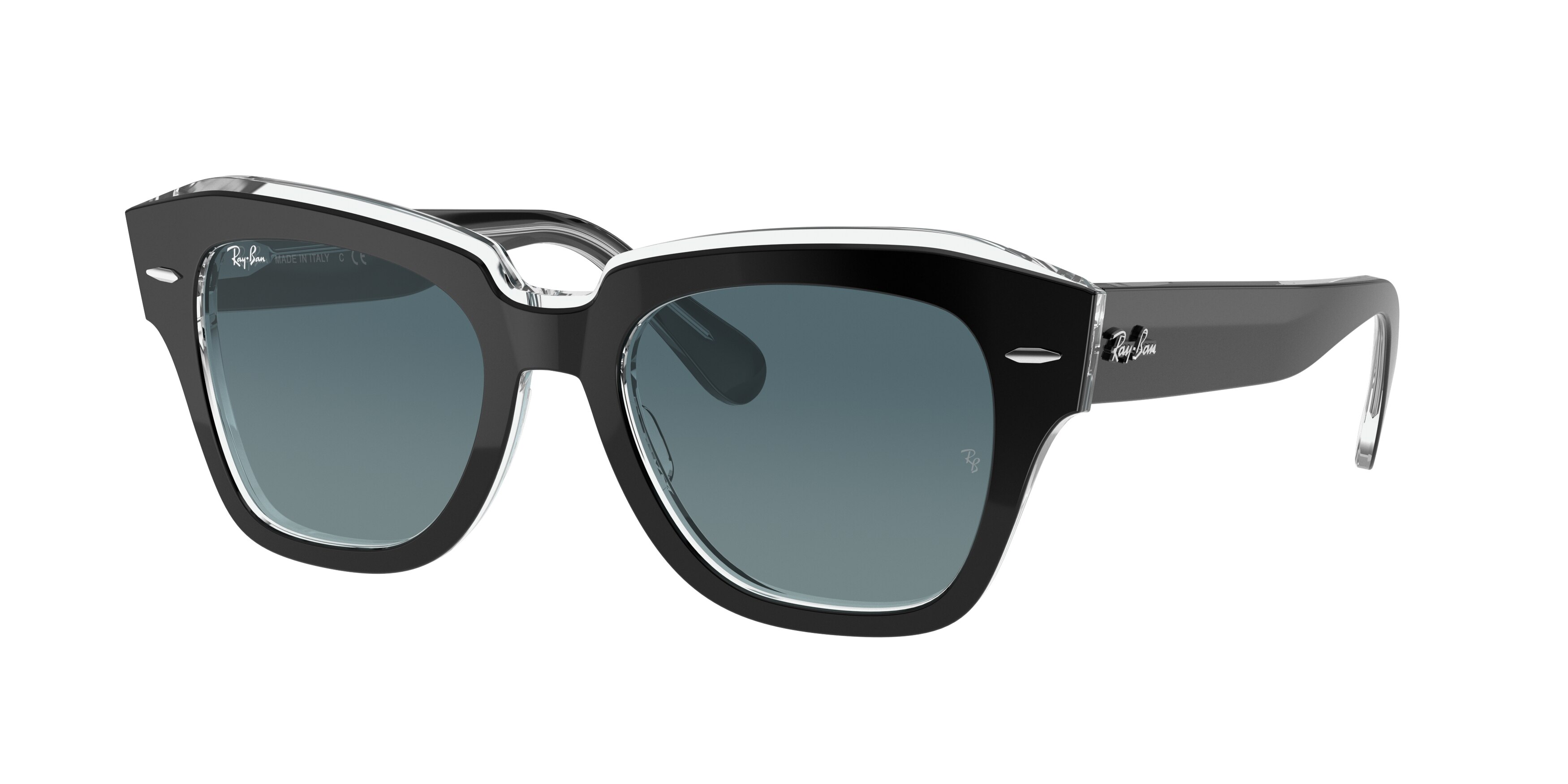 Ray-Ban RB2186 State Street Sunglasses - Black & Blue  display picture 3