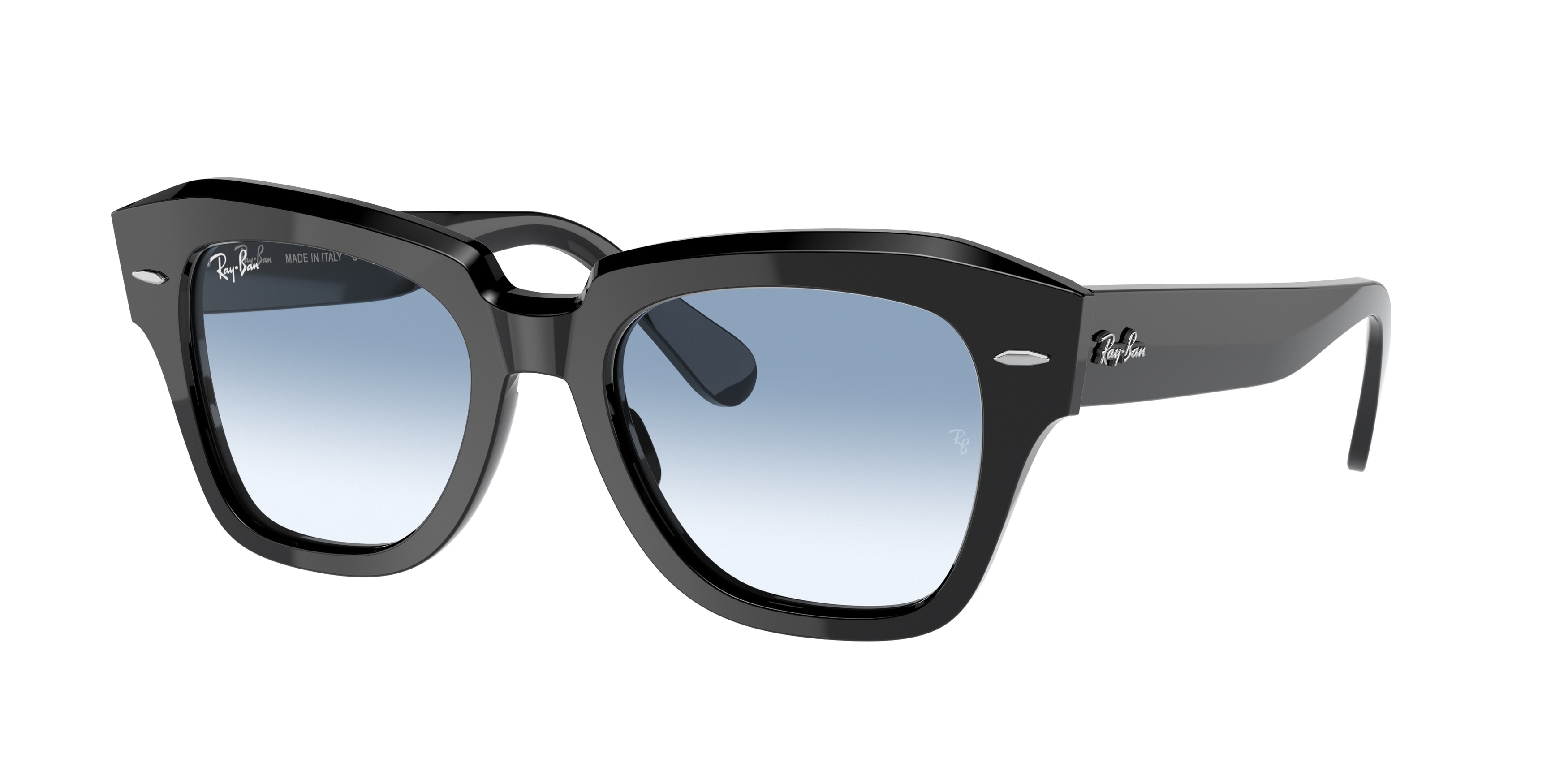 Ray-Ban RB2186 901 3F State Street Sunglasses - Black Frame, Blue 