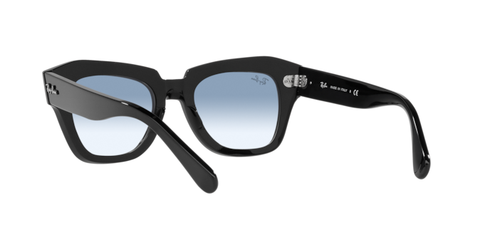 Ray-Ban RB2186 901 3F State Street Sunglasses - Black Frame, Blue 
