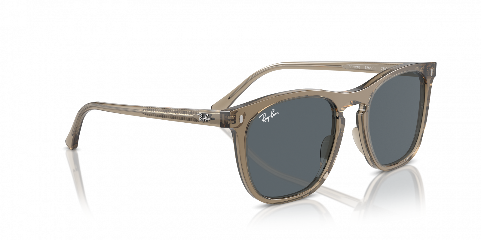 Ray-Ban RB2210 6765R5 Sunglasses - Transparent Brown Frame, Blue 