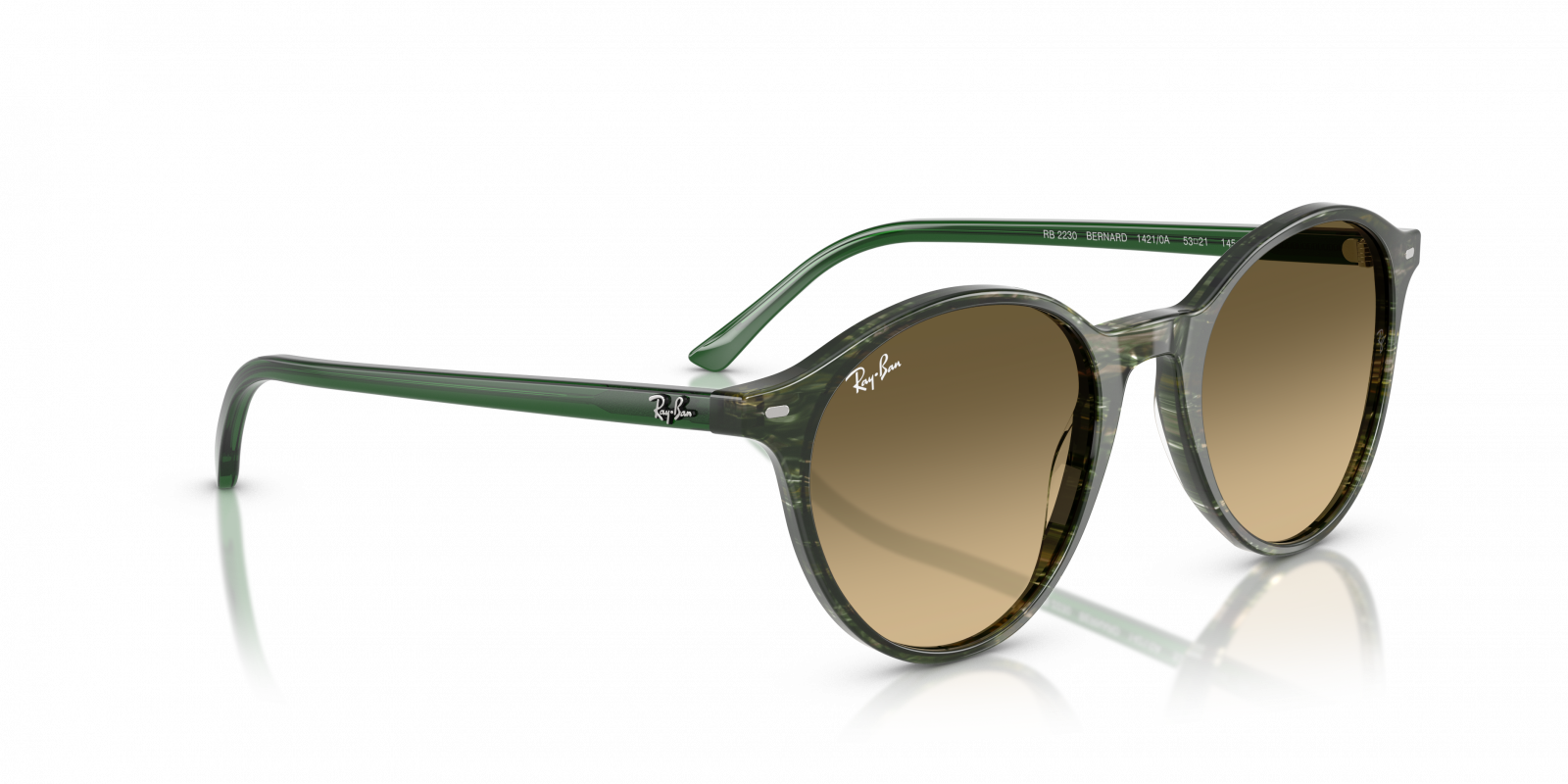 Ray-Ban RB2230 Bernard Sunglasses - Green Frame, Brown 