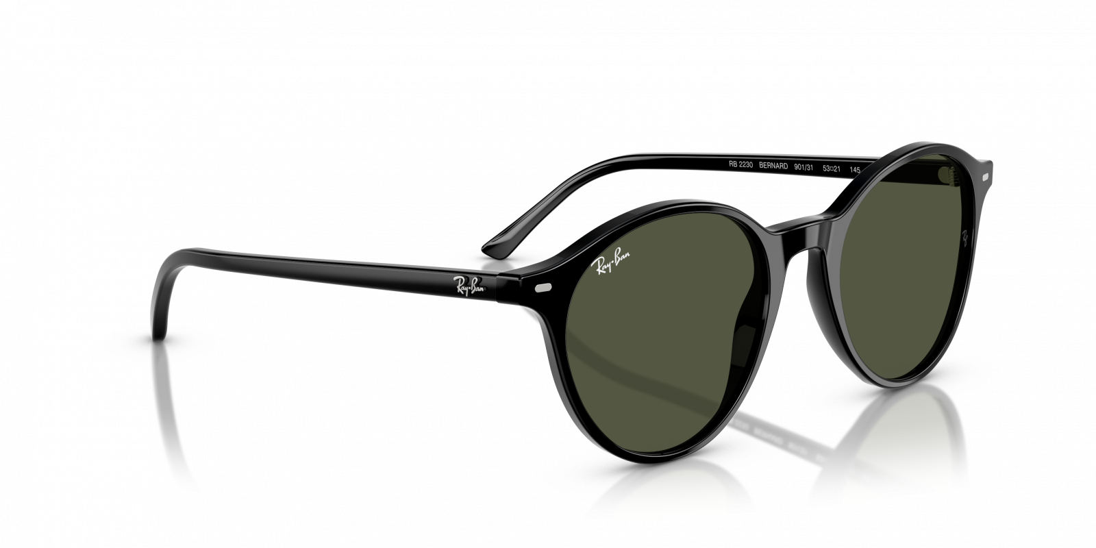 Ray-Ban Round Sunglasses - Black Frame with Green Lenses Amazon.com: Ray-Ban RB2204F Low Bridge Fit Sunglasses, Black  main image 2