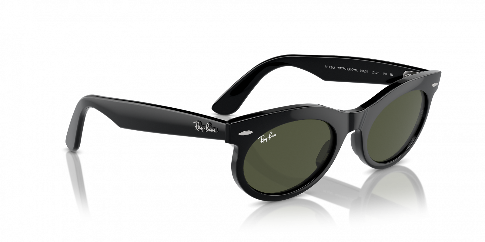 Ray-Ban Oval Black Sunglasses with Case Ray Ban Aviator Carbon Fibre Oval Sunglasses Black Frame  main image 2
