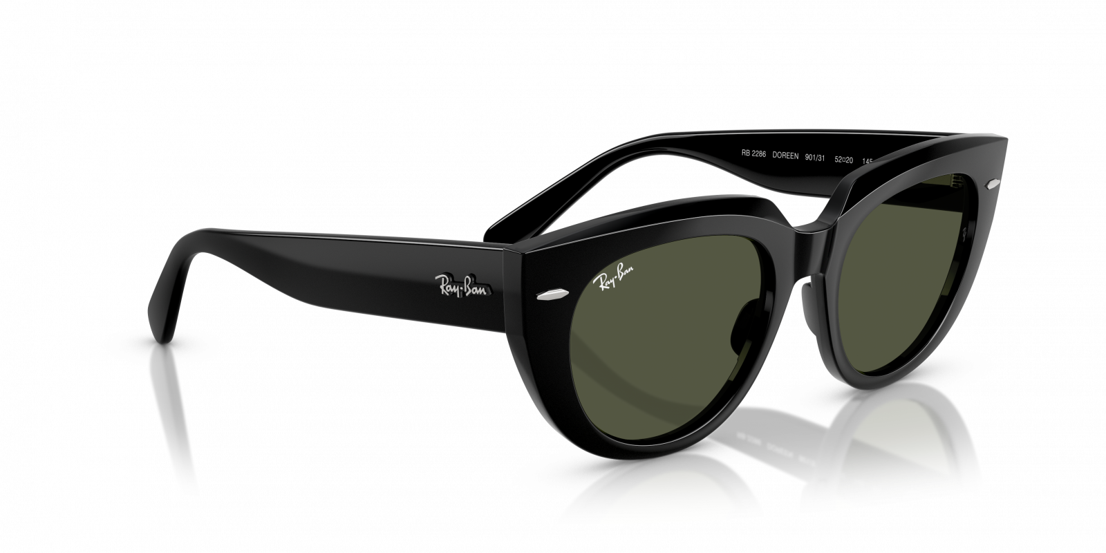 Ray-Ban RB2286 Doreen 901/31 Black Sunglasses 52mm 52-20-145 Ray-Ban Doreen RB2286 Sunglasses 901/31 Black - eye-oo.com main image 3