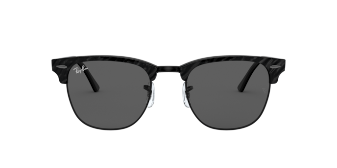 RayBan RB3016 Clubmaster Square Sunglasses. Grey on Black Frame, Dark Grey Lens CLUBMASTER CLASSIC Sunglasses in Grey On Black and Dark Grey  main image 2