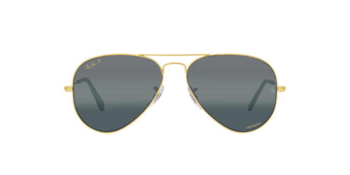 Ray-Ban RB3025 9196G6 Aviator Sunglasses Gold Frame, Silver/Blue