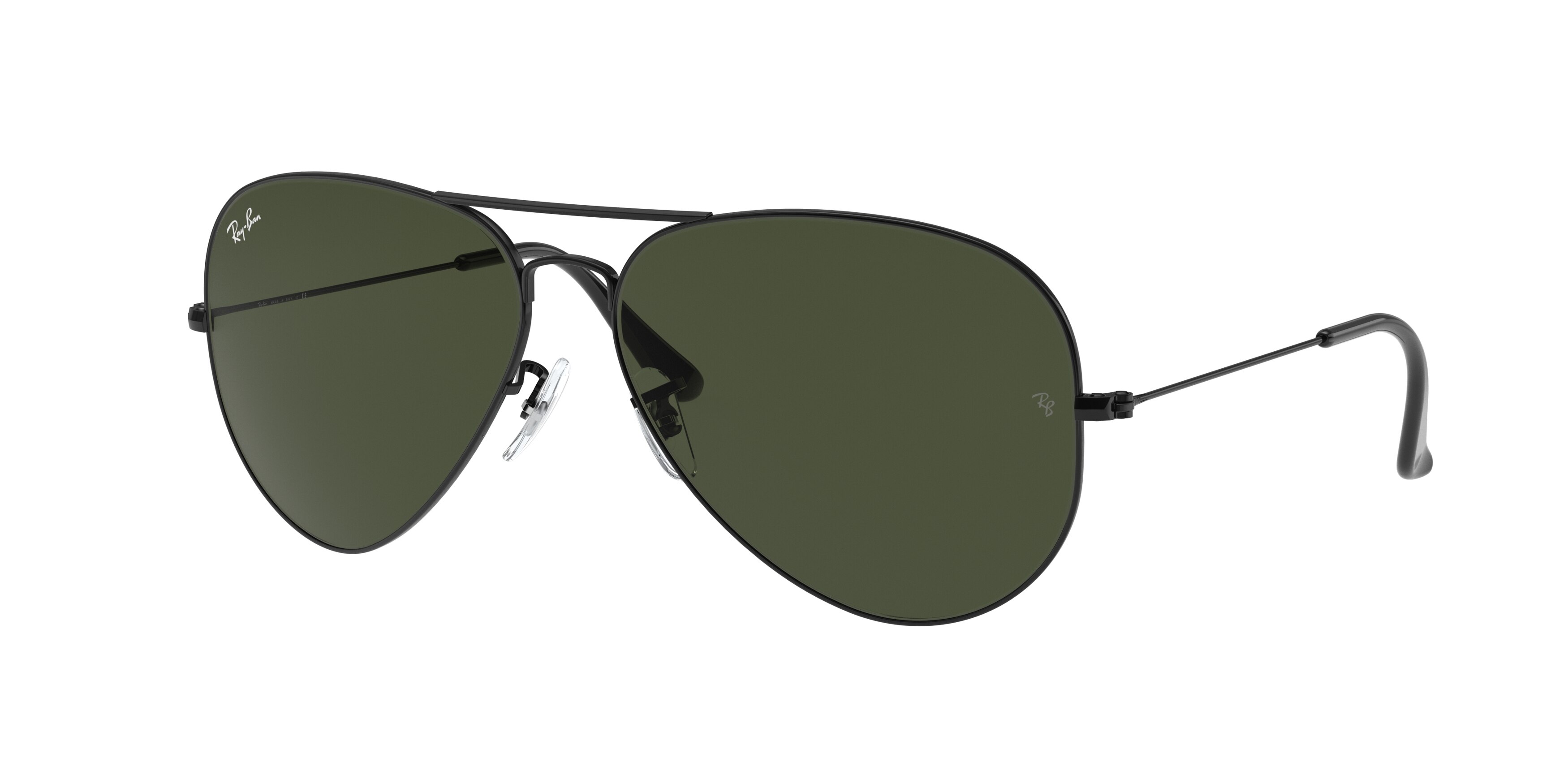 Ray-Ban RB3026 L2821 Aviator Sunglasses - Black Frame, Green  display picture 2