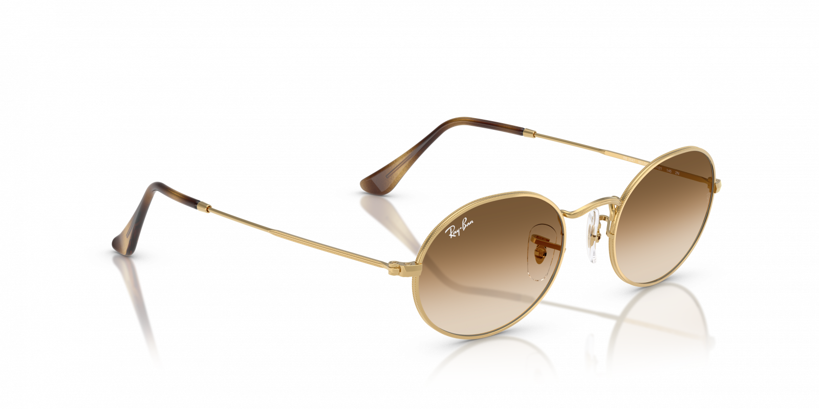 Ray-Ban RB3547 001 51 Oval Sunglasses - Gold Frame 