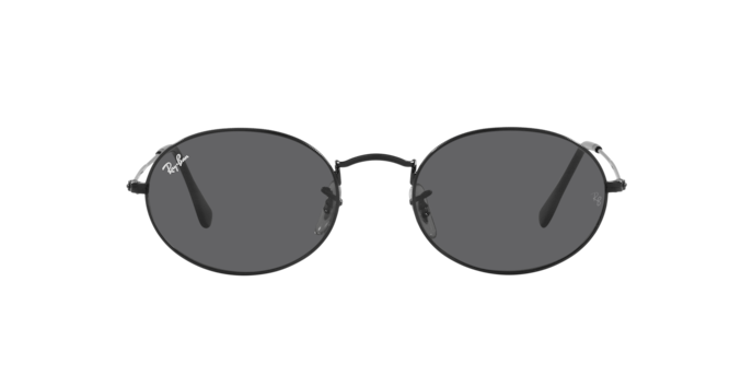 Ray-Ban RB3547 002 B1 Oval Sunglasses - Black Frame, Dark Grey 