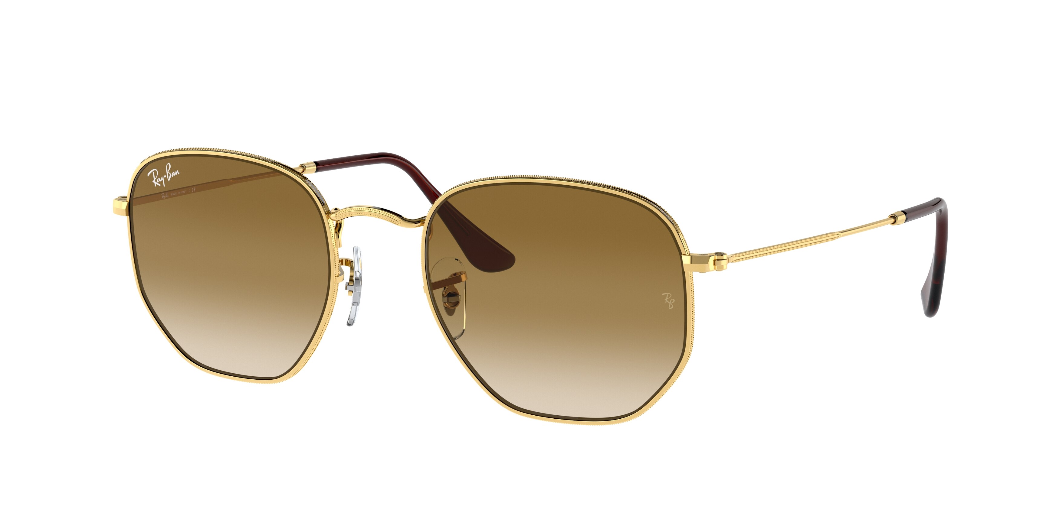 Ray-Ban RB3548 001 51 Hexagonal Sunglasses - Gold Frame 