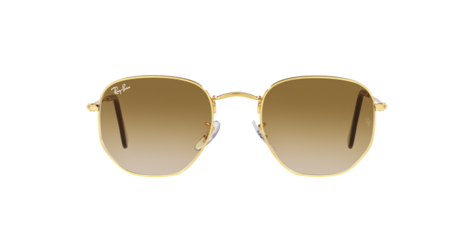 Ray-Ban RB3548 001 51 Hexagonal Sunglasses - Gold Frame  display picture 3