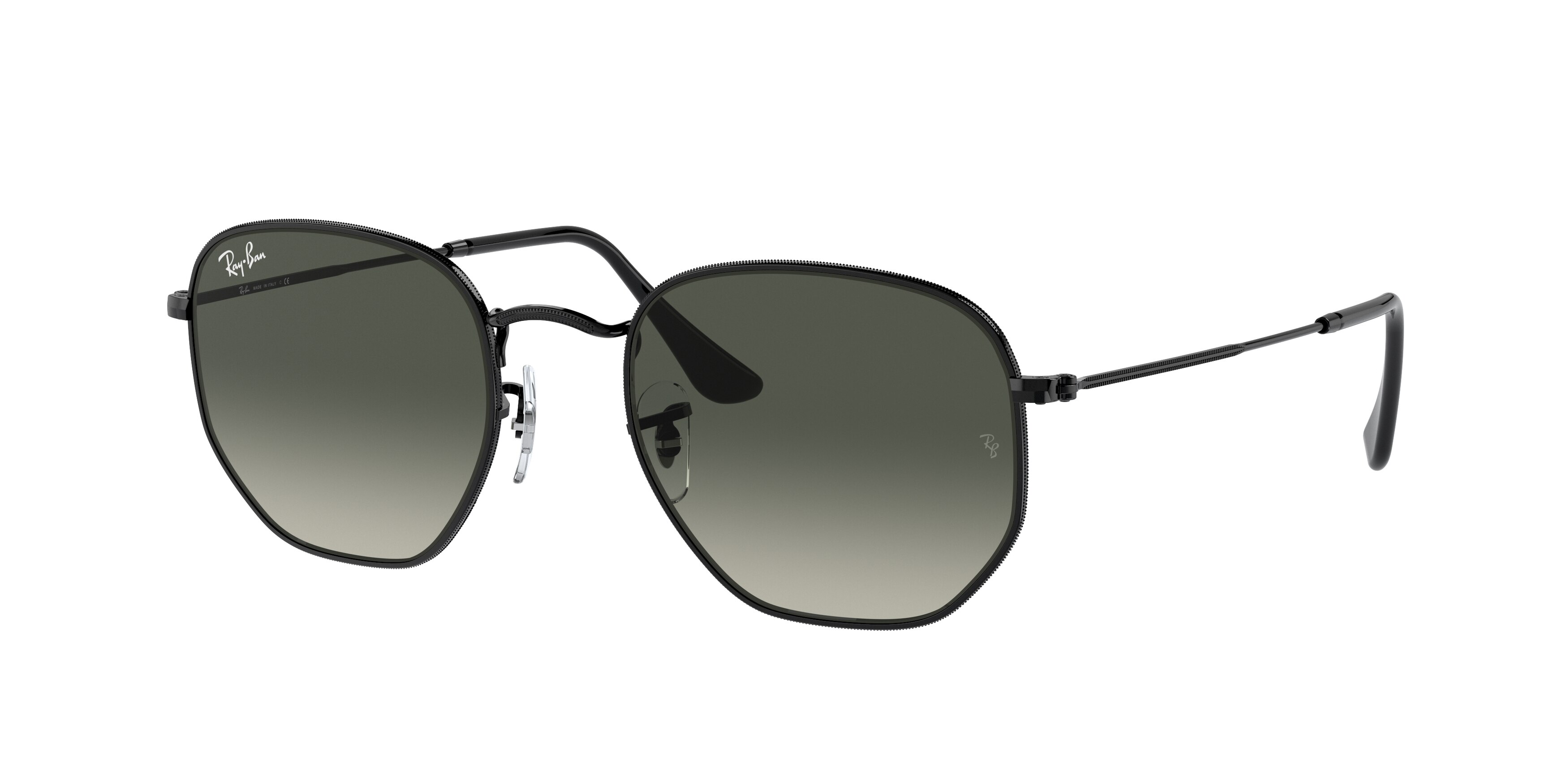 RAY-BAN RB3548 Sunglasses NEW Hexagonal Flat Lenses Black Made In Italy HEXAGONAL FLAT LENSES Sunglasses in Black and Bronze  main image 2