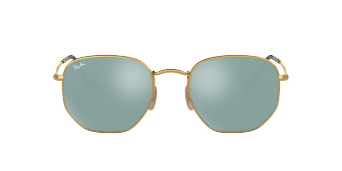 Ray-Ban RB3548N 001 30 Hexagonal Sunglasses - Gold Frame  display picture 1