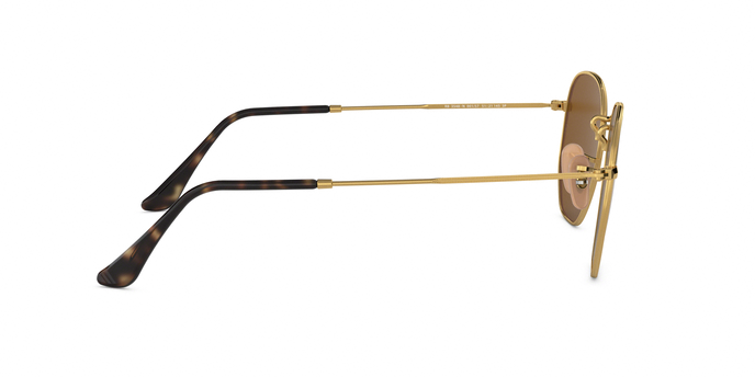 Ray-Ban RB3548N 001 57 Hexagonal Sunglasses - Gold Frame  display picture 1