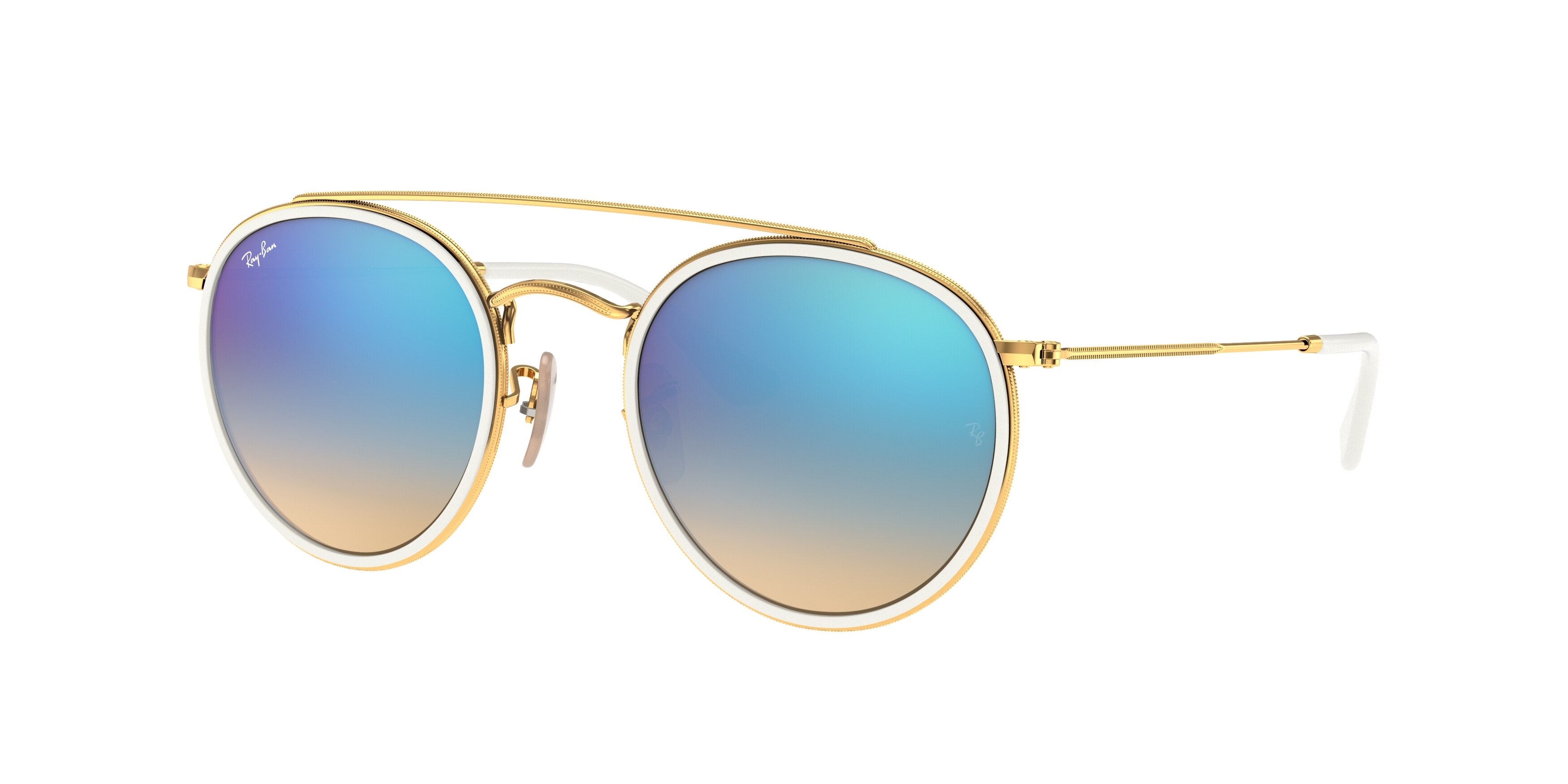 Ray-Ban RB3647N 001 4O Gold Blue Sunglasses - Amevista