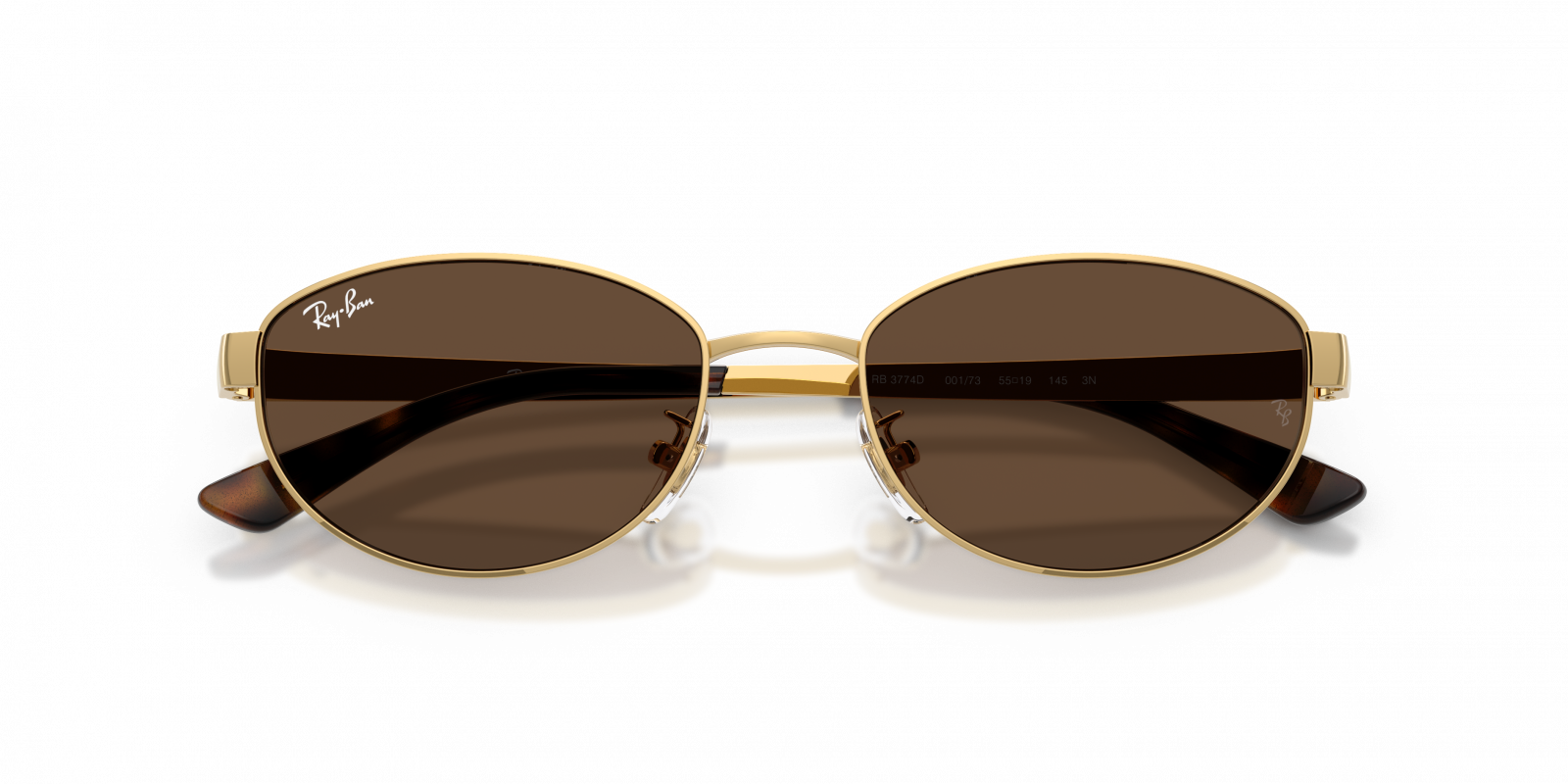 Ray-Ban Round Sunglasses Brown Gradient Lens Made in Italy Unisex RB Sunglasses Ray-Ban RB 3447 Round Metal Flash Lenses Gradient  main image 3