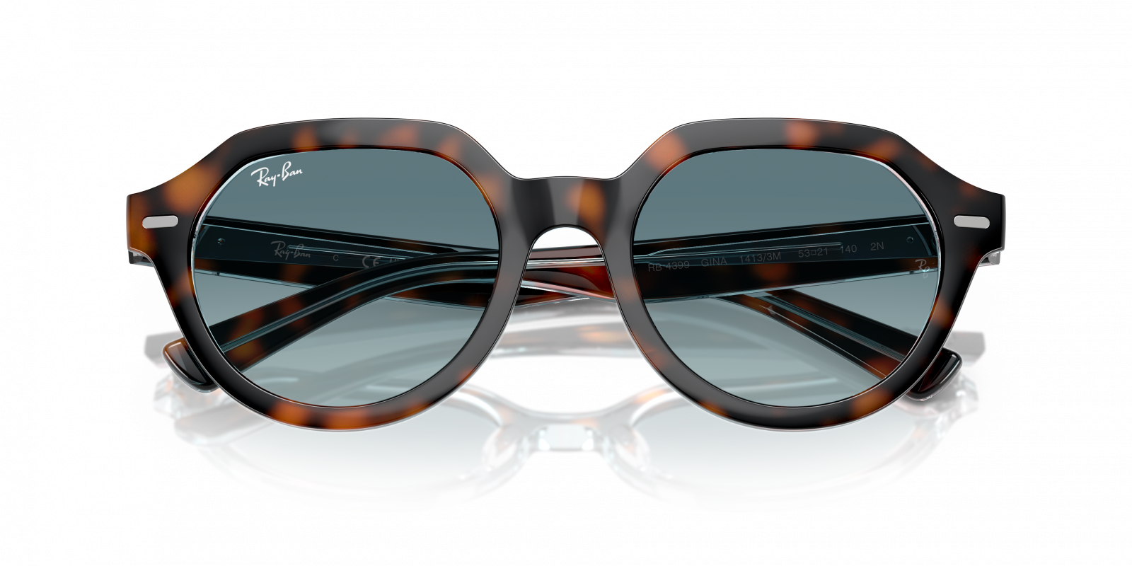 Ray-Ban Gina Women’s Sunglasses RB4399 53mm Transparent Grey Gradient Grey Lens 0RB4399__901_58__P21__shad__bk.png main image 2