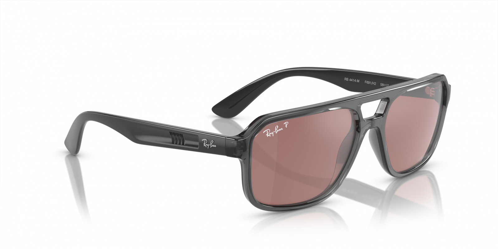 Ray-Ban RB4414M F691H2 Sunglasses - Grey Frame, Purple  display picture 3