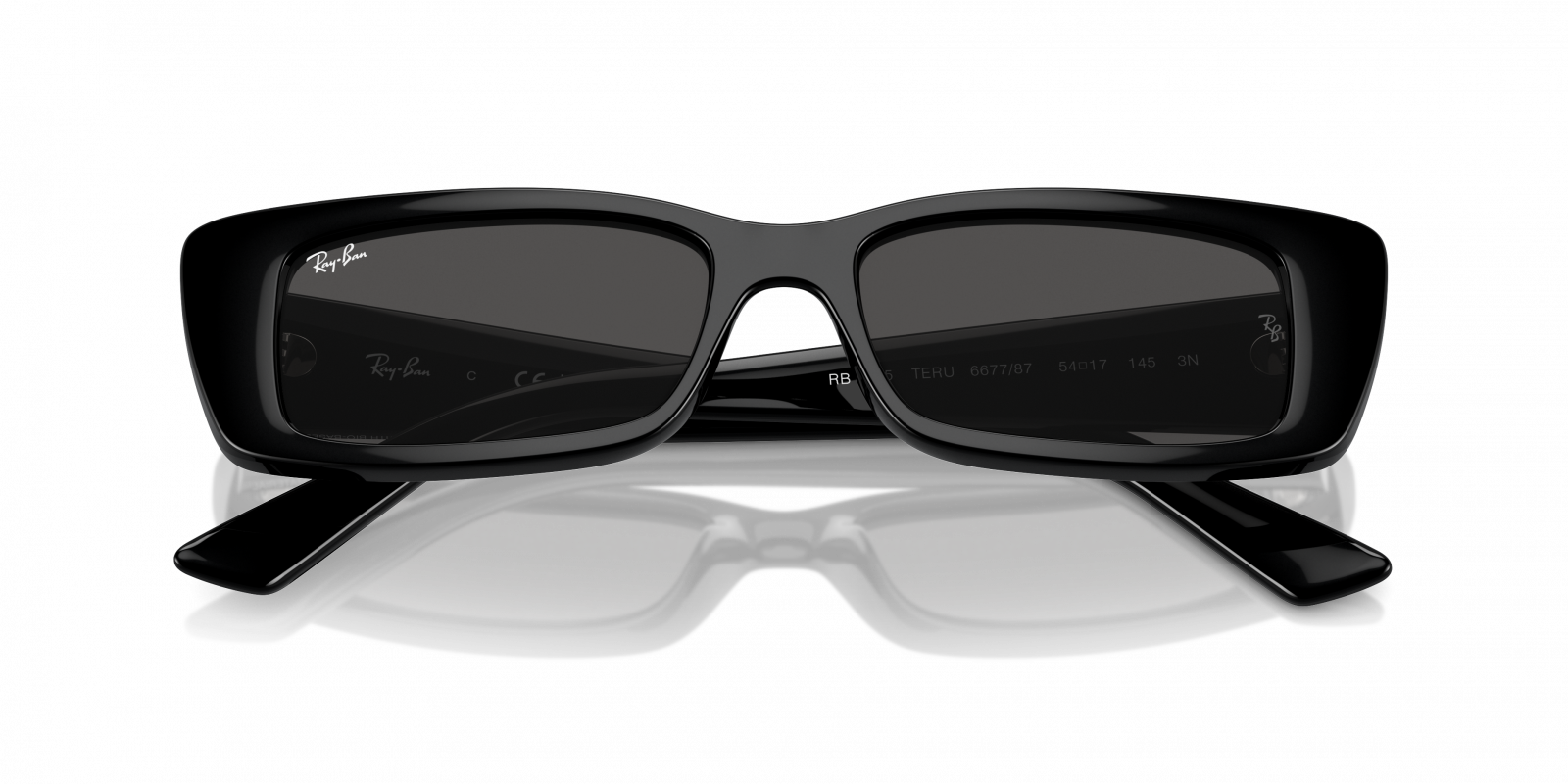 Ray-Ban Teru RB4425 Bio-Based Sunglasses Black Dark Grey 54mm Ray-Ban Teru M (54 - 17) with Blue lenses and Black frame  main image 2