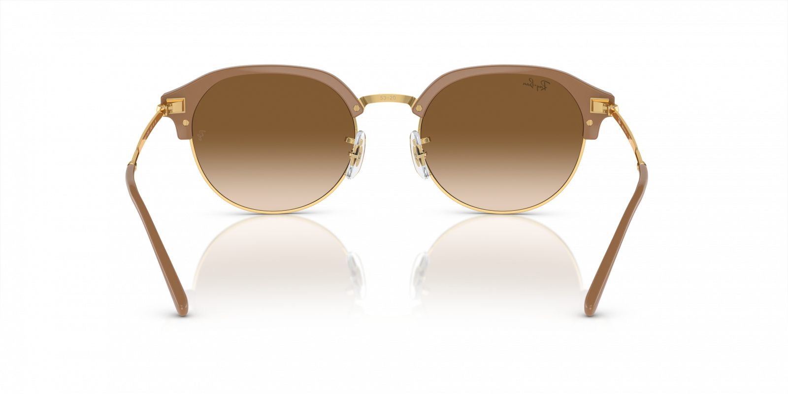 Ray-Ban Sunglasses RB4429 6721/51 Brown on Gold Round with Gradient Brown Lenses Ray-Ban RB 4429 55mm Dark Gray On Rose Gold / Gray Gradient  main image 4