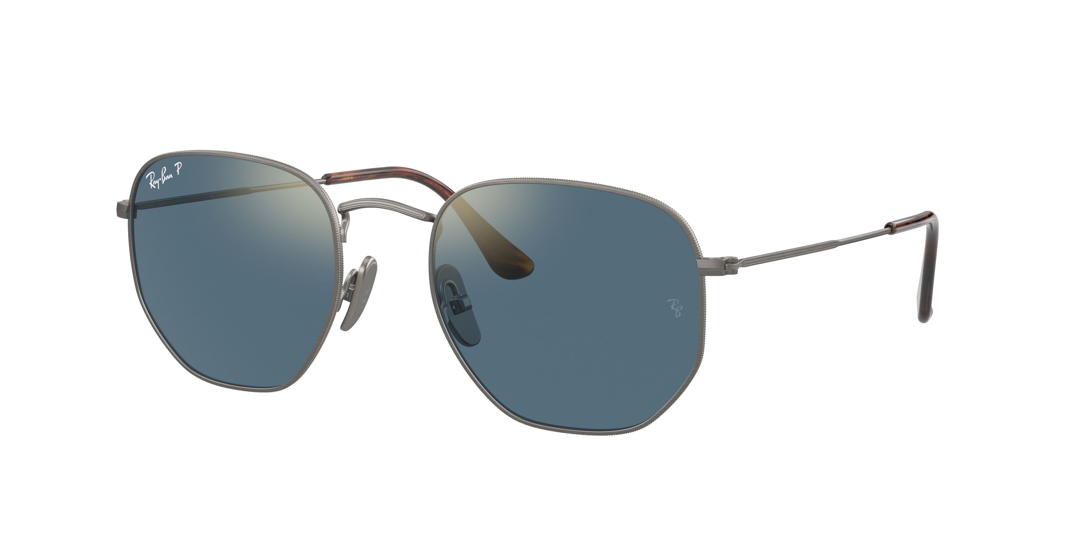 Rayban Hexagonal Gunmetal Ray-Ban Hexagonal RB3548N 004/71 Grey Sunglasses - eye-oo.com main image 3