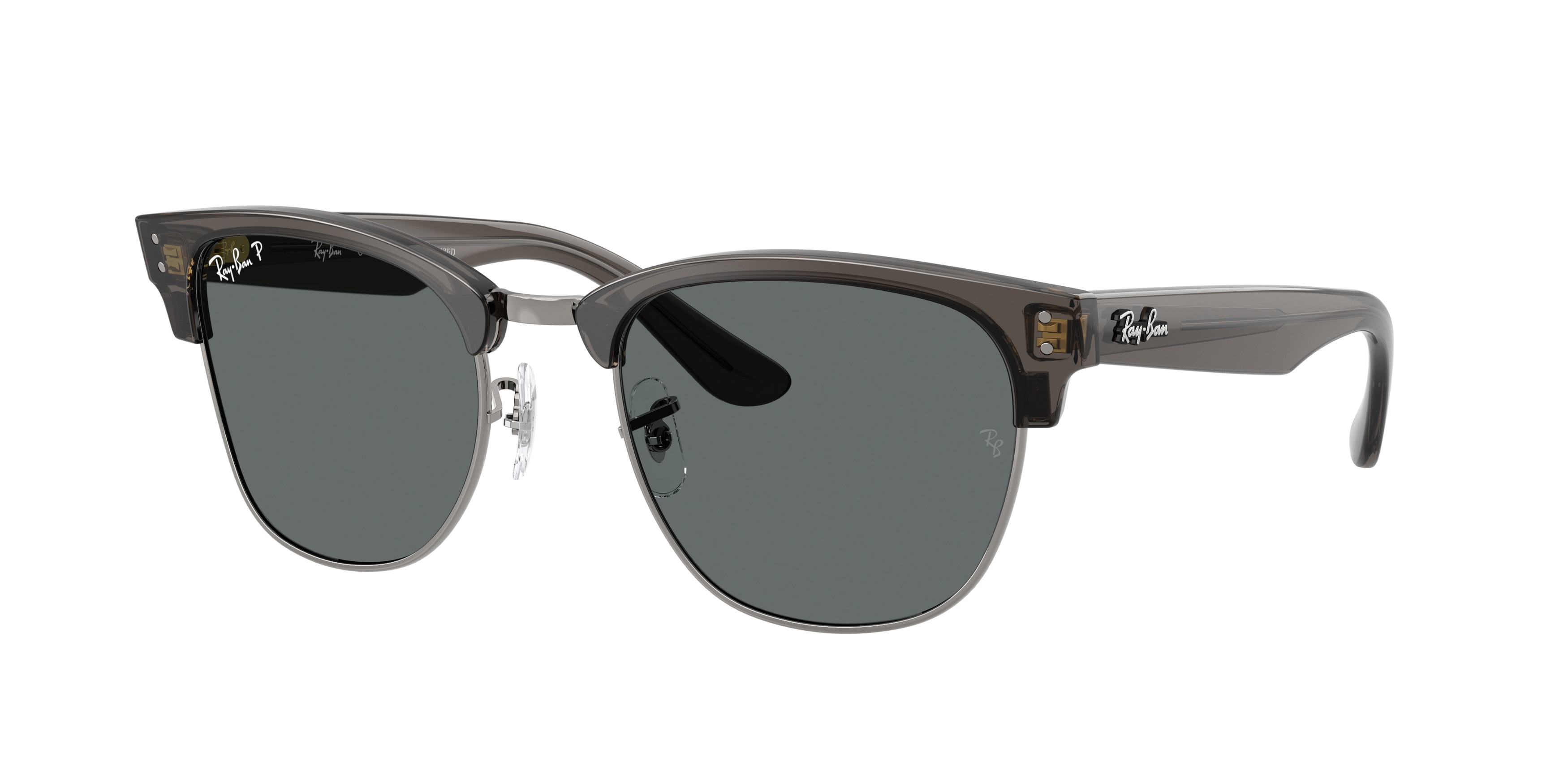 Ray-Ban Black and Silver Clubmaster II Sunglasses Ray Ban Clubmaster Way Black On Silver | Grey Gradient  main image 4