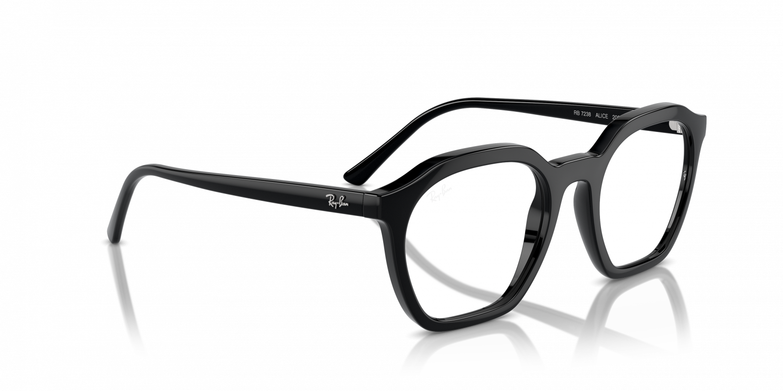 Ray-Ban RX7238 2000 Alice Black Clear Prescription Glasses - Amevista