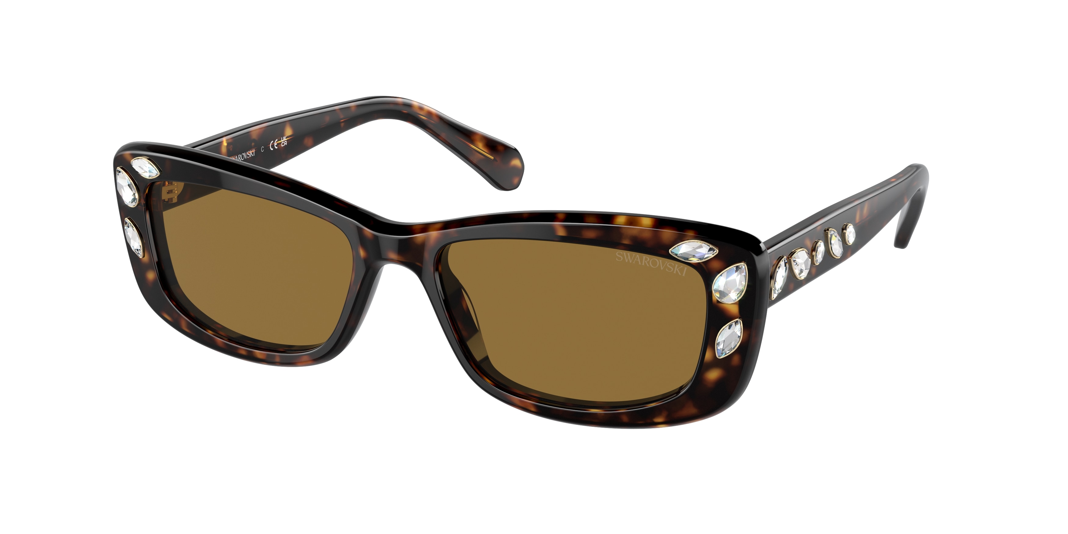 Swarovski Women\'s Sk6008 54Mm Sunglasses, Brown Swarovski SK6008 1008/69 Sunglasses - US main image 2