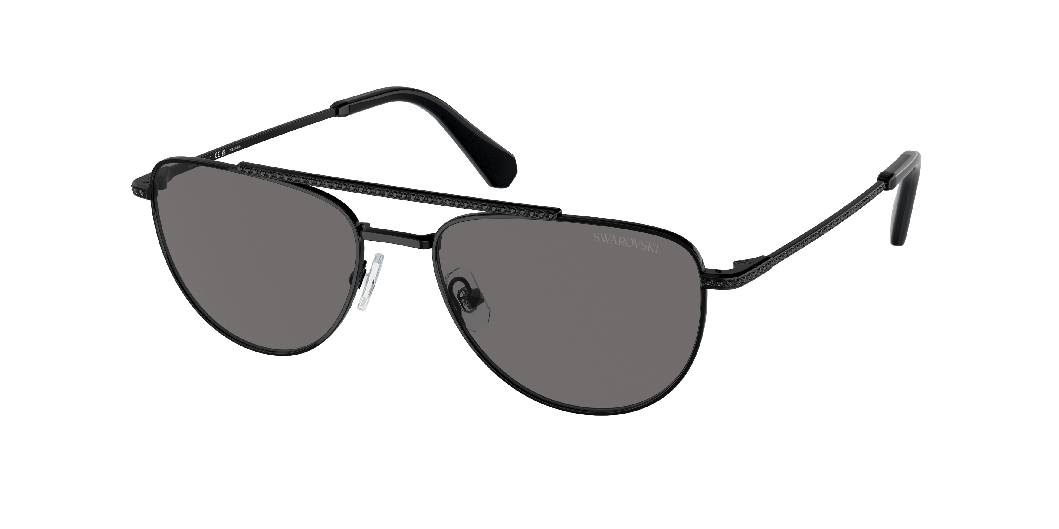 Swarovski Women\'s Sk7007 Square Sunglasses Swarovski - Brandclub - Swarovski SK7007 Sunglasses, Silver  main image 4