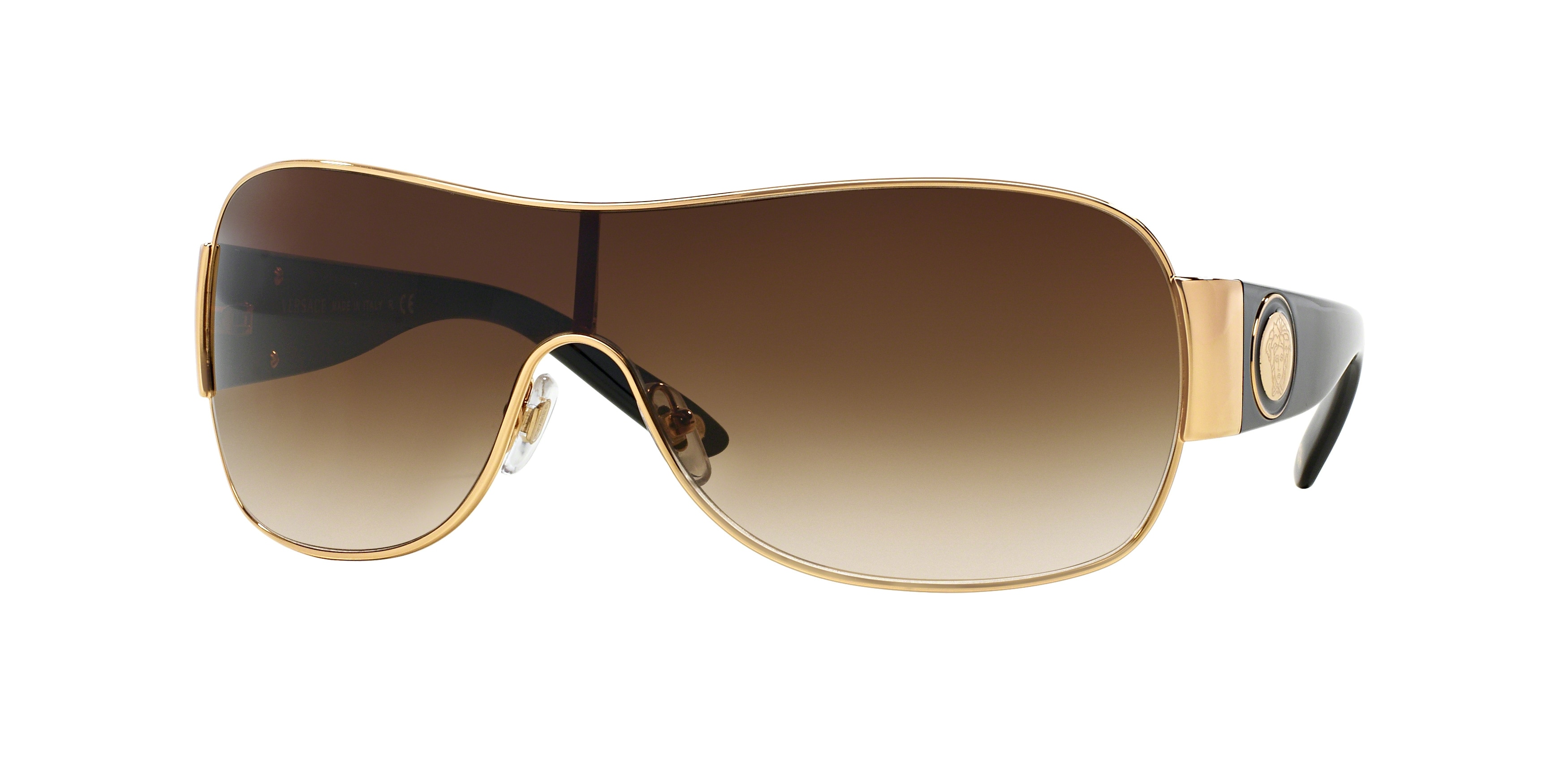 Versace VE2101 Versace VE2101 1002/13 Sunglasses Gold/Brown Gradient Shield  main image 4