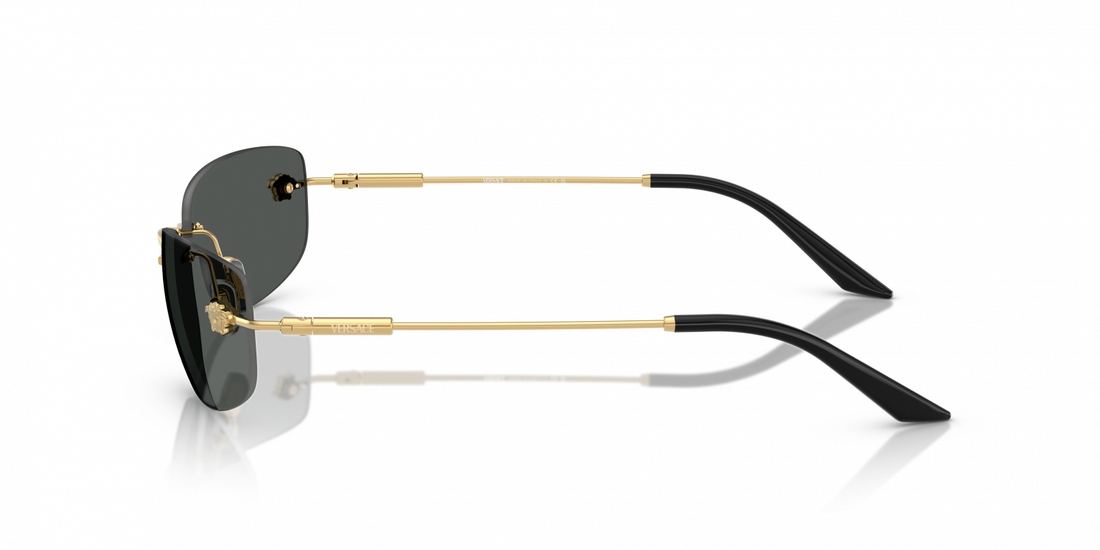 Versace VE2279 100287 Rectangle Sunglasses - Gold Frame, Dark Grey Lenses Amazon.com: Versace VE 2251 100287 Gold & Black Metal Square  main image 3
