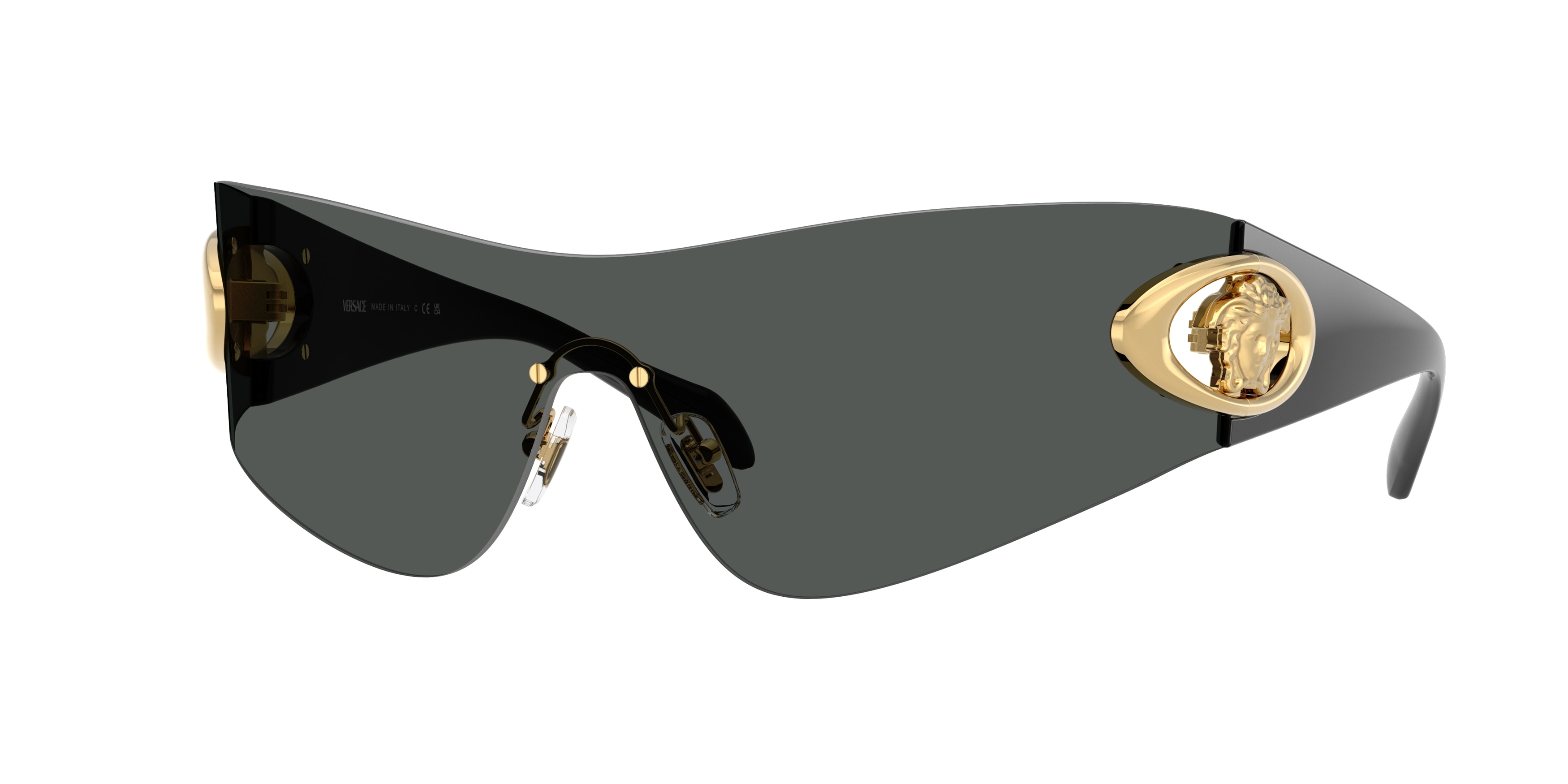 NWT Versace VE2280 Dark Grey Shield 42mm Sunglasses 0VE2280__10006G__P21__shad__qt.png main image 2