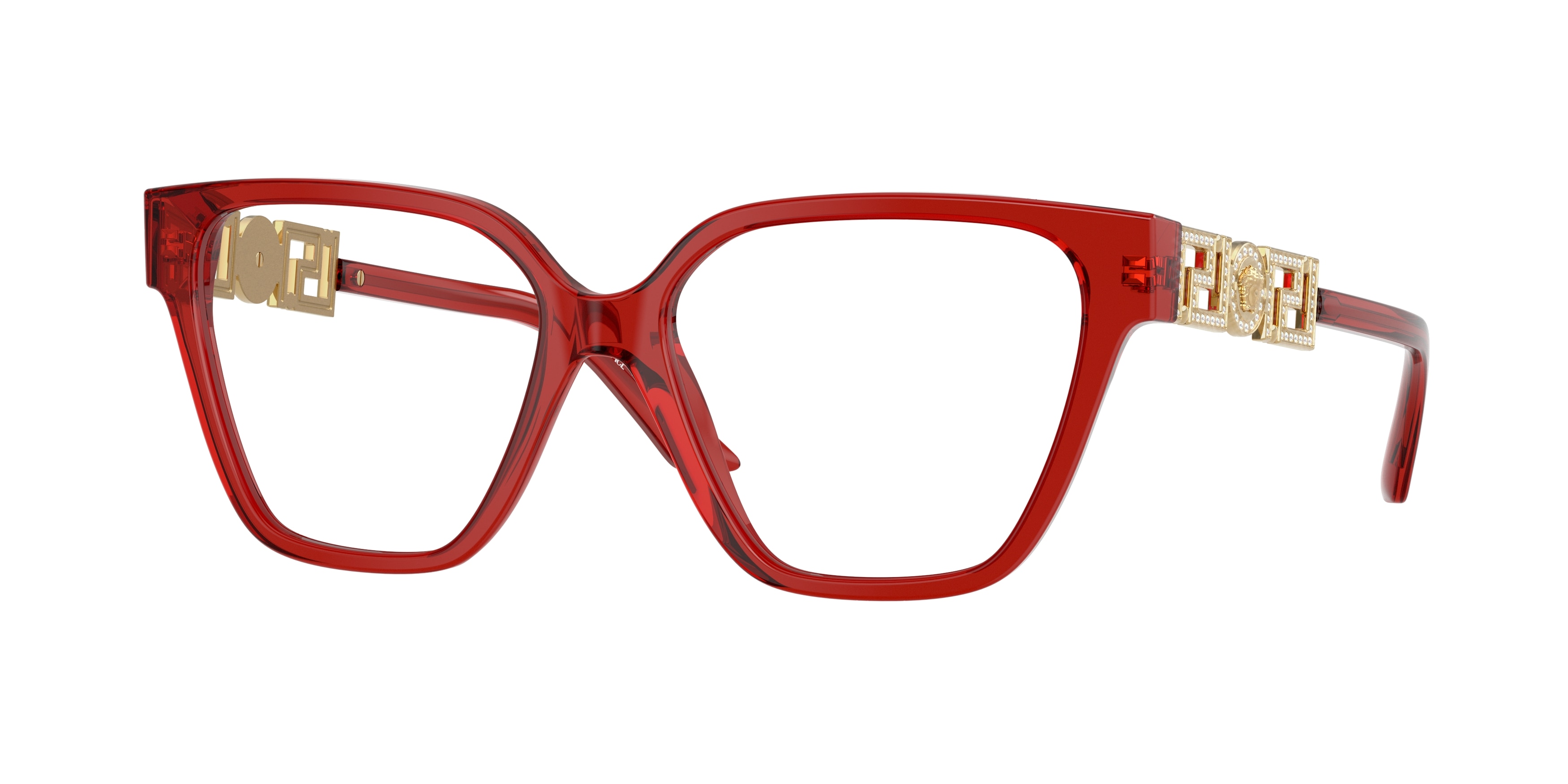 Versace EYEGLASSES VE3358B-5476-54 New with case Versace VE3358B Optical Frame 5476 Transparent Red - eye-oo.com main image 3