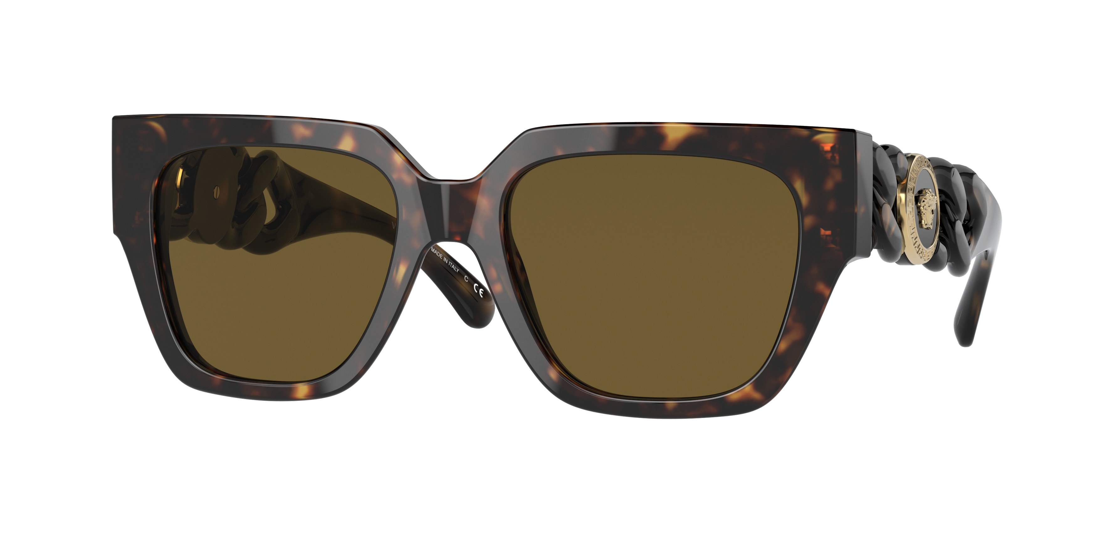 Versace VE4409 108/73 Sunglasses Dark Havana Square Frame, Brown Lenses Versace Medusa Sunglasses VE4409 108/73 Havana Square  main image 2