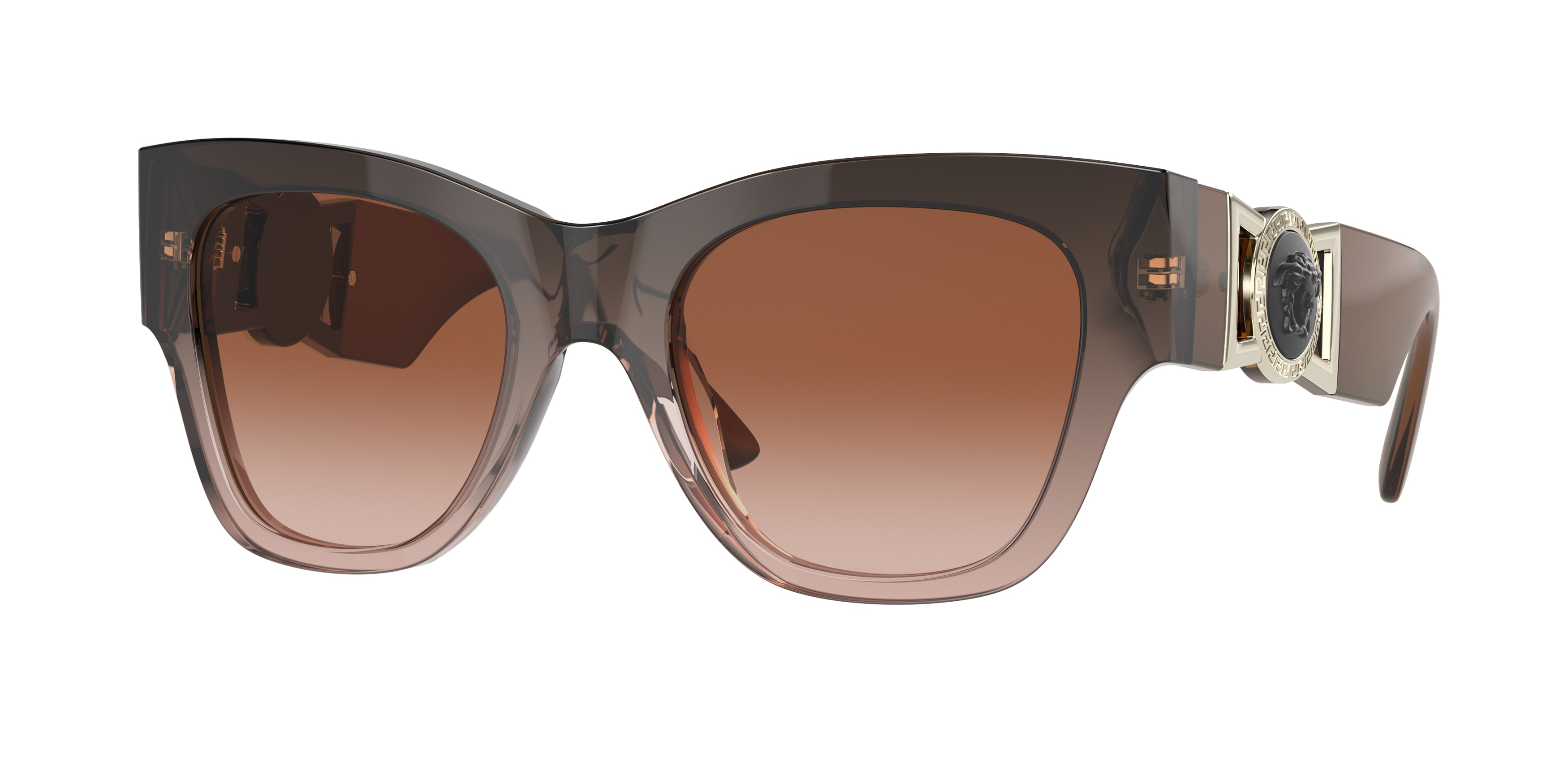 Versace Medusa Sunglasses Cat-Eye VE4415U 533213 52mm Brown Gradient Lenses New Amazon.com: VERSACE VE 4418-533213 Sunglasses Brown W/Light  main image 4