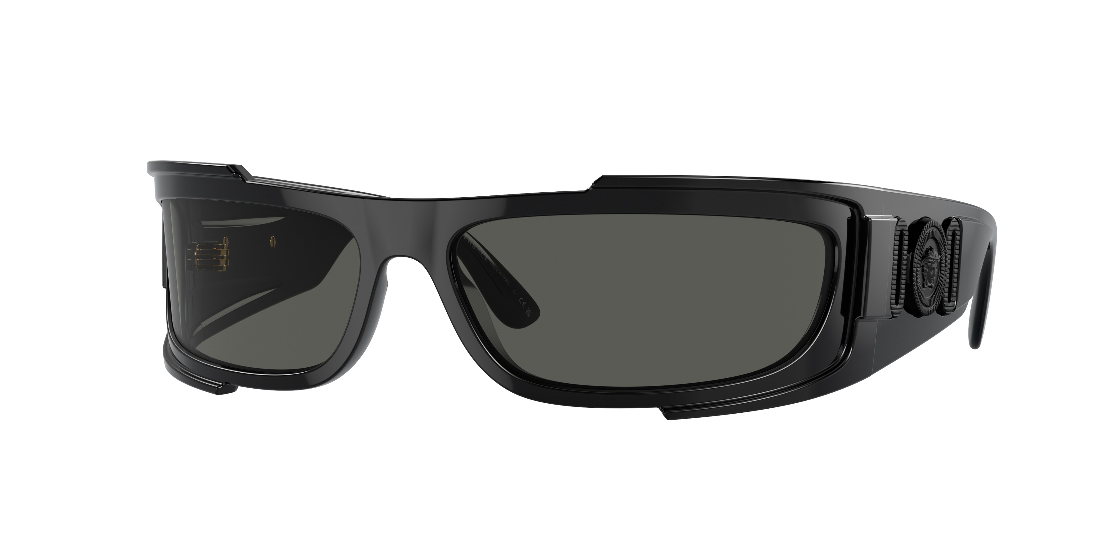 NWT Versace VE4446 Grey Rectangle 67mm Sunglasses Versace Dark Grey Wrap Men main image 2