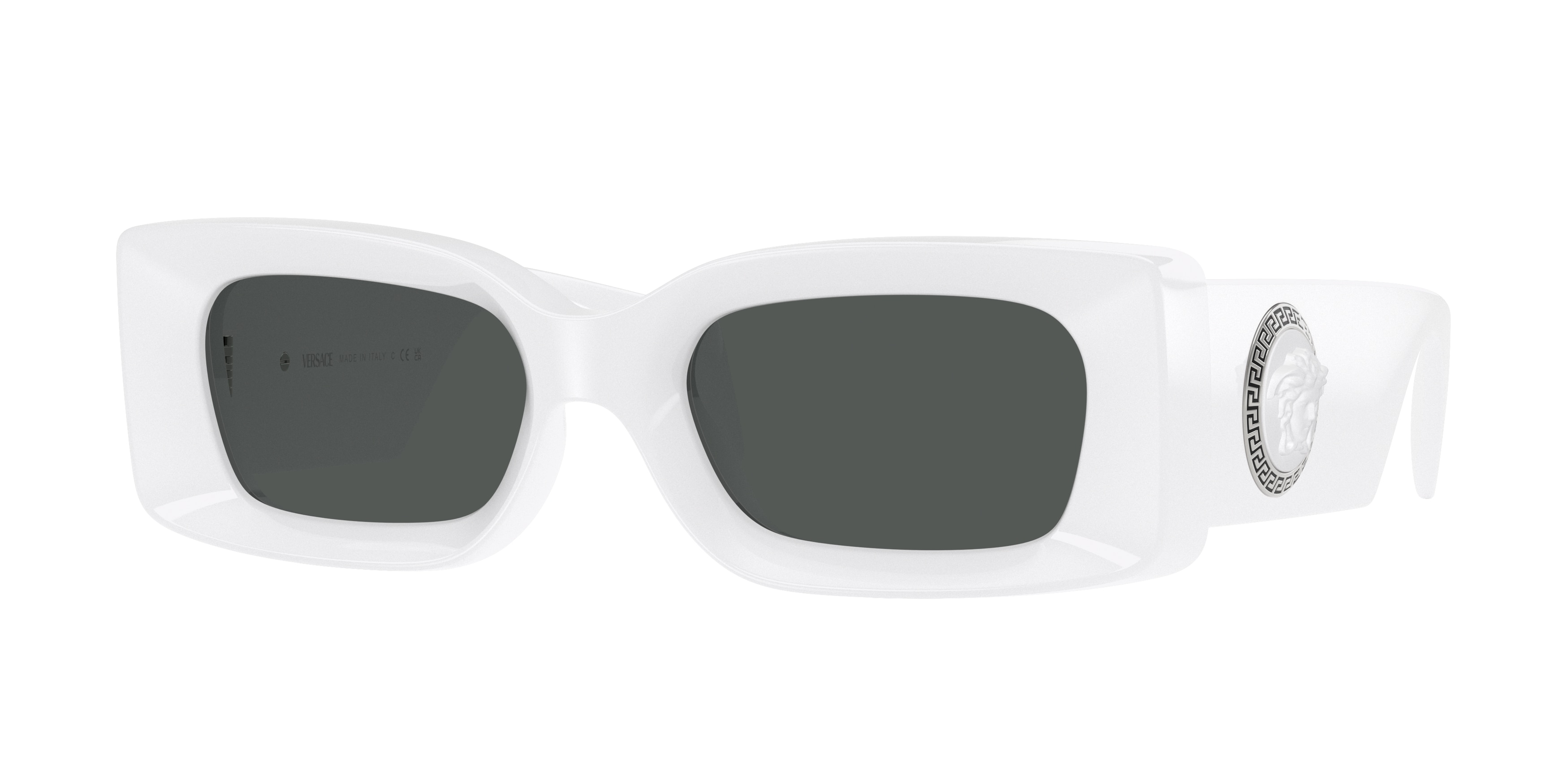 NWT Versace VE4474U White Rectangle 52mm Sunglasses Versace VE4474U GB1/87 52MM Black/Dark Grey Rectangular  main image 4
