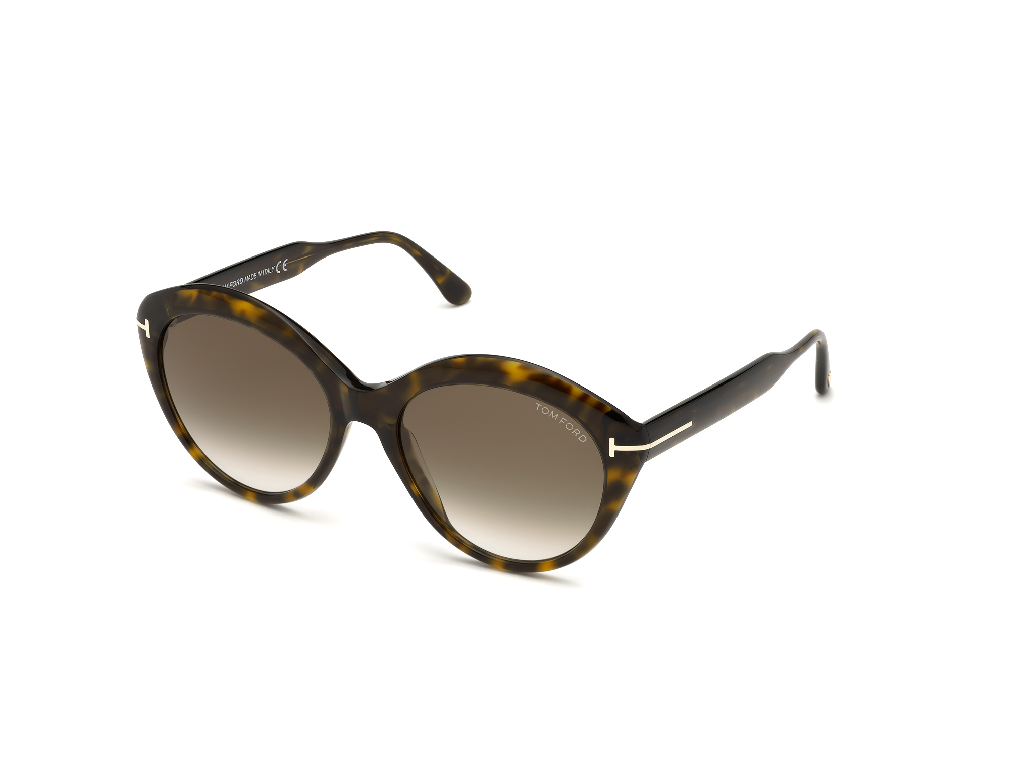 New Authentic Tom Ford Maxine FT0763/S 52K Round Sunglasses Tom Ford FT0763 MAXINE 52K Cat Eye Dark Tortoise Sunglasses  main image 4
