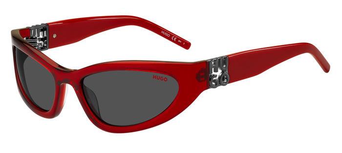 HUGO HG 1255/S 0C9A IR Oval Sunglasses - Red/Smoke HUGO HG 1255/S 0C9A IR Sunglasses Red Oval Frame main image 4