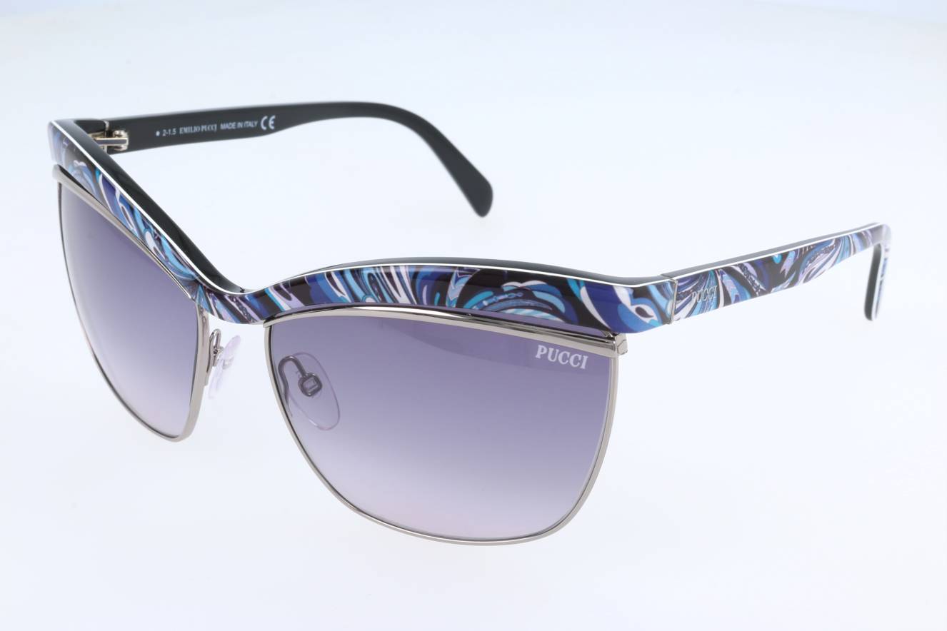Emilio Pucci EP0009 05B Women's Sunglasses Silver Size 61 Emilio Pucci EP0009 05B Women's Sunglasses Silver Size 61