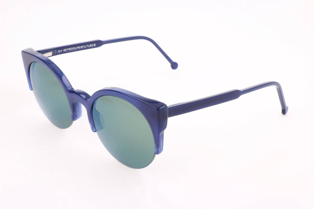 Retrosuperfuture LUCIA BLACK 0MF Women's Sunglasses Blue Size 51 Retrosuperfuture LUCIA BLACK 0MF Women's Sunglasses Blue Size 51