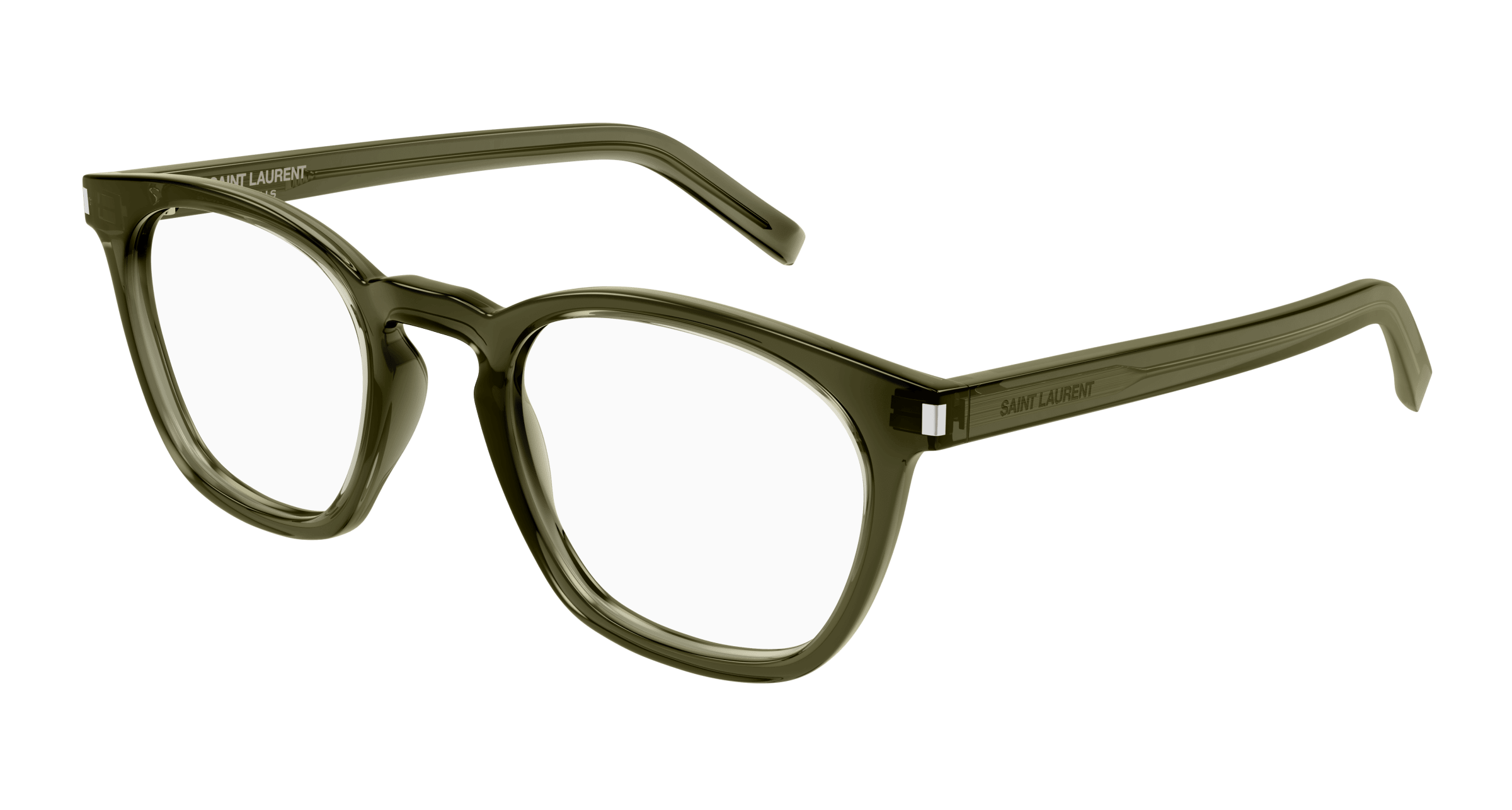 Saint Laurent Unisex Sl 28 Opt 003 Montures Optiques AcéTate Vert Transparent Ronde-image