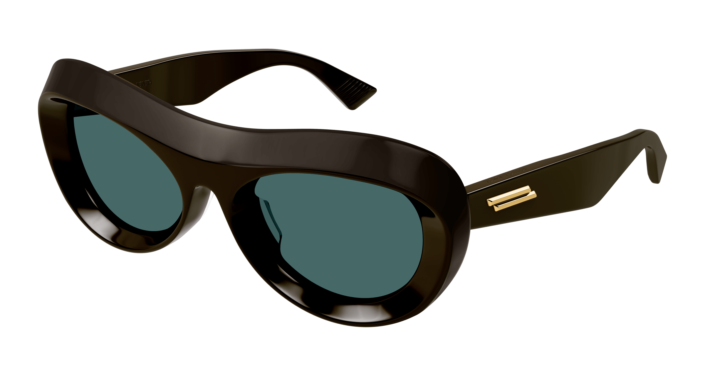 Bottega Veneta Woman BV1284S 004 Sunglasses Acetate Brown Green Round-image