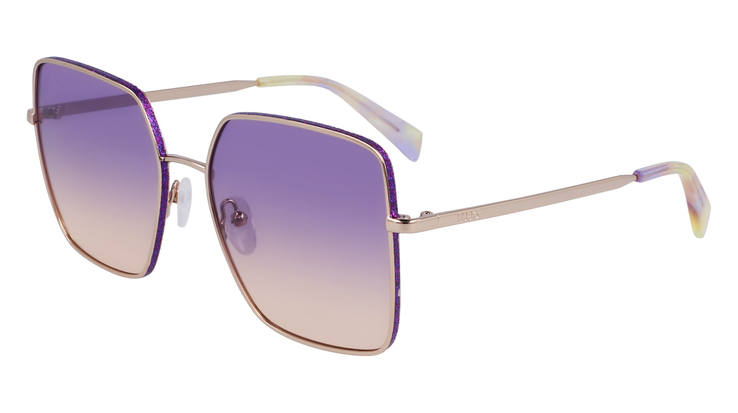 Liu Jo Damen LJ158S 722 Sonnenbrillen Metall Gold Violett Quadratisch Normal Schattiert-image