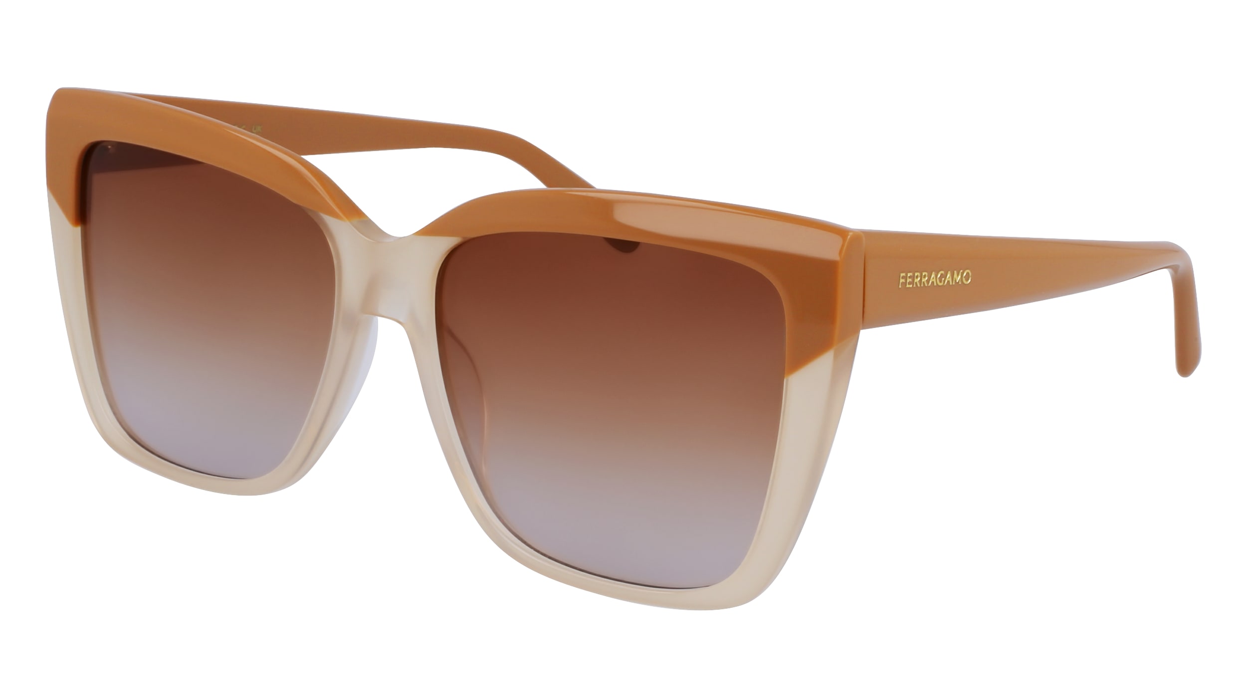Ferragamo Damen SF1102S 261 Sonnenbrillen Acetat Braun Braun Quadratisch Normal Normal-image