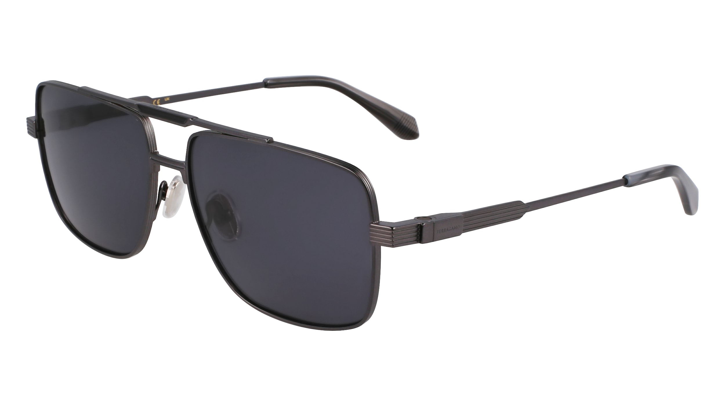 Ferragamo Herren SF318S 018 Sonnenbrillen Titan Gewehrfass Quadratisch Normal-image