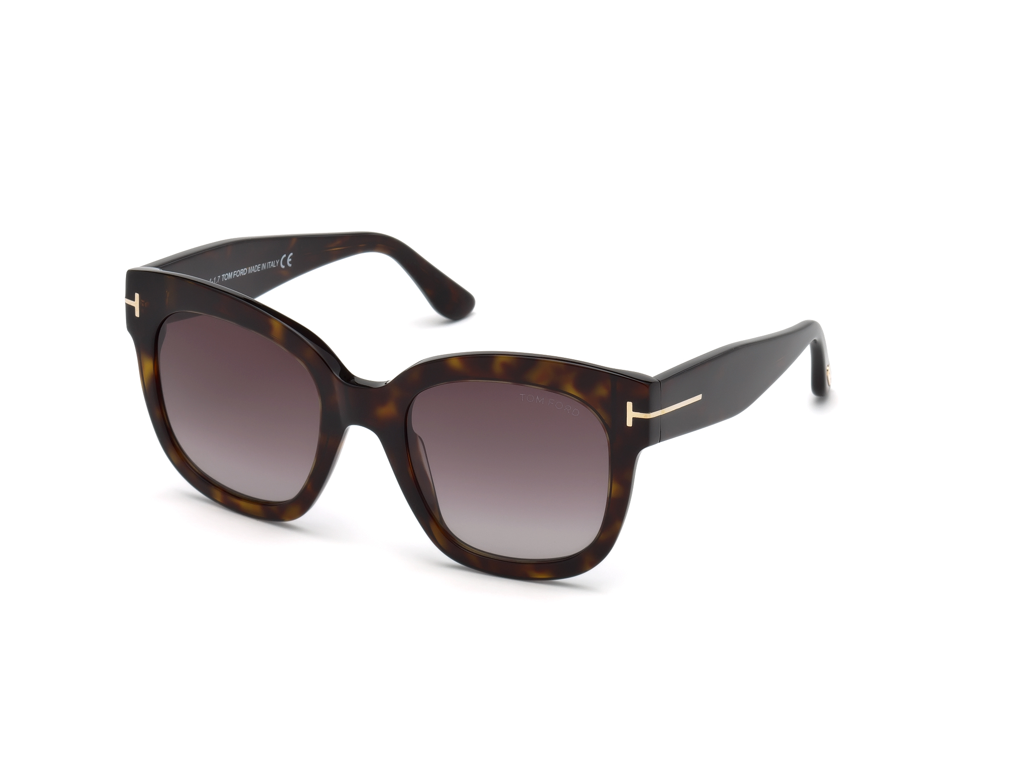 Tom Ford Damen FT0613 BEATRIX-02 52T Sonnenbrillen Acetat Dunkler Havanna Bordeaux Geometrisch Normal Schattiert-image