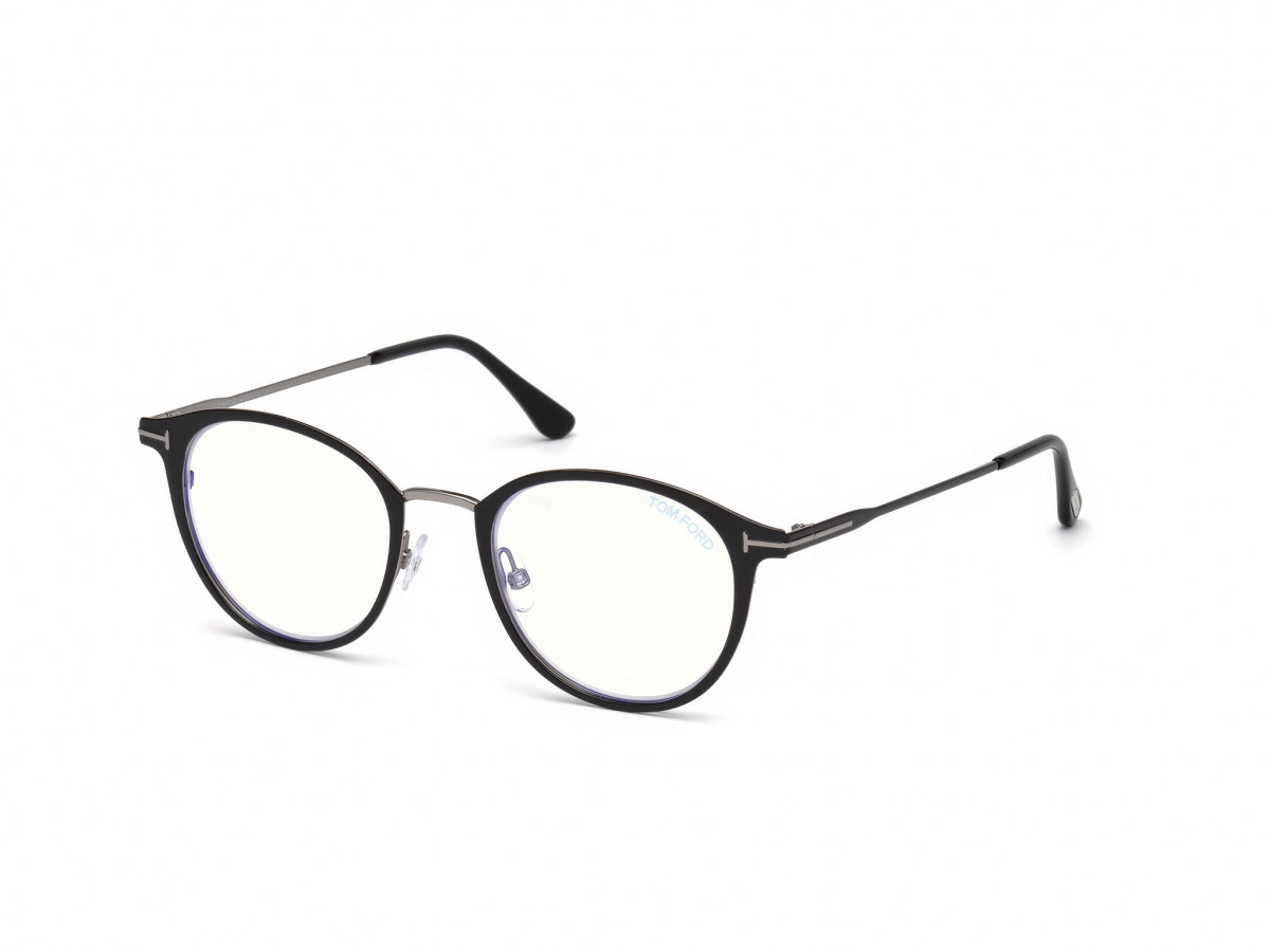 Tom Ford Unisex FT5528-B 001 Montures Optiques MéTal Noir Ronde Normale-image