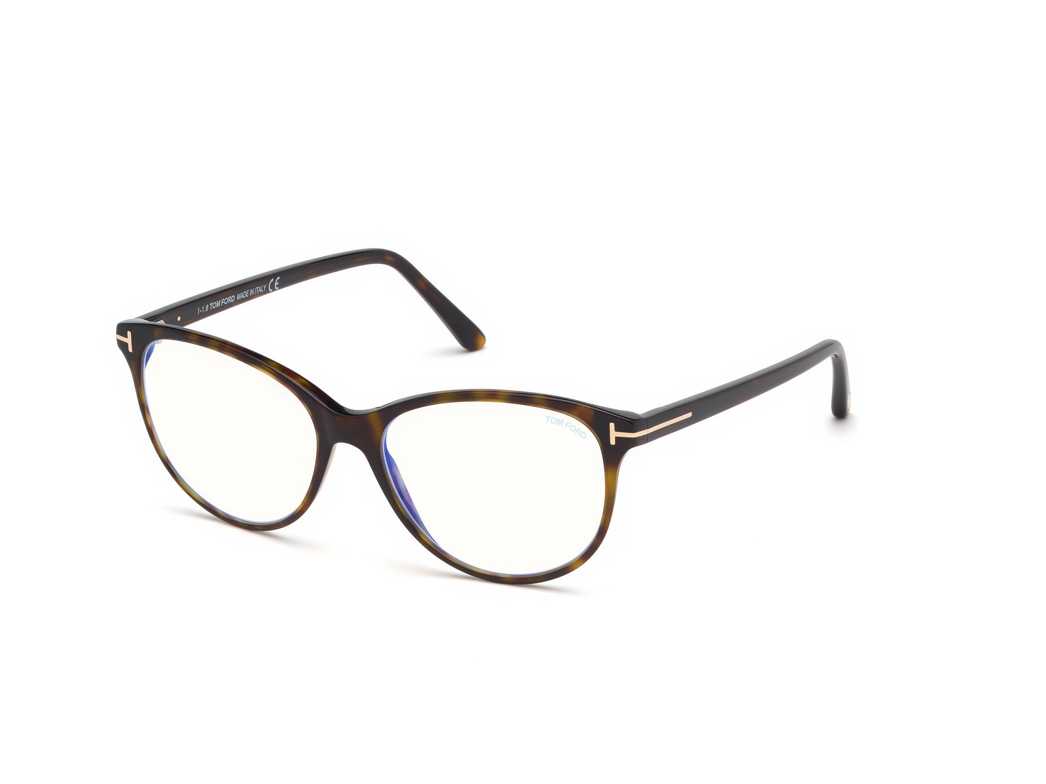 Tom Ford Damen FT5544-B 052 Optische Fassungen Acetat Havanna Cat Eye Normal-image